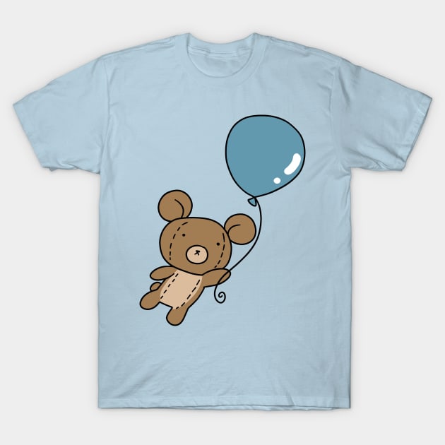 Blue Balloon Teddy Bear T-Shirt by saradaboru